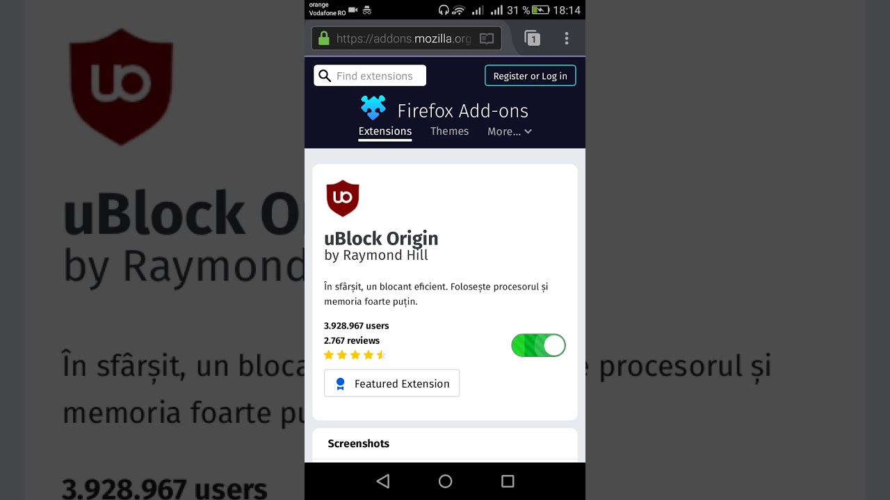 download the new for android uBlock Origin 1.51.0